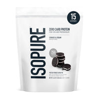 Thumbnail for Isopure Zero Carb 100% Pure Whey Isolate Protein Powder, Gluten Free, With Vitamins, Cookies & Cream, 25g Protein Per Serving, 1 Lb, 15 Servings (Packaging May Vary)