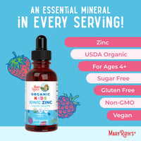 Thumbnail for MaryRuth Organics Zinc Supplement for Immune Support, Immune Support Supplement for Kids, Ages 4-13, Zinc Sulfate, Vegan, USDA Organic, Glycerin Based, 2 Fl Oz