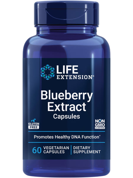 Life Extension Blueberry Extract Capsules, supports cognitive & memory health, helps maintain already-healthy cholesterol levels, fights oxidative stress, gluten-free, non-GMO, vegetarian, 60 capsules