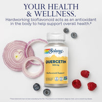 Thumbnail for SOLARAY Quercetin 500mg Capsules - Antioxidants Supplement - Bioflavonoid and Antioxidant Support for Overall Health and Wellness - Non-GMO, Vegan, Lab Verified, 60-Day Guarantee, 90 Servings