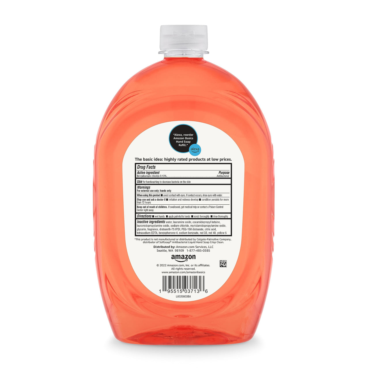 Amazon Basics Liquid Hand Soap Refill, Light Moisturizing, Triclosan-Free, Phthalate-Free, Paraben-Free, Citrus, 50 Fl Oz (Pack of 1) (Previously Solimo)