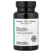 Thumbnail for California Gold Nutrition Biotin, 10,000 mcg d-Biotin, for Healthy Hair, Nails & Skin, Non GMO, Suitable for Vegetarians, Gluten Free, 90 Veggie Softgels