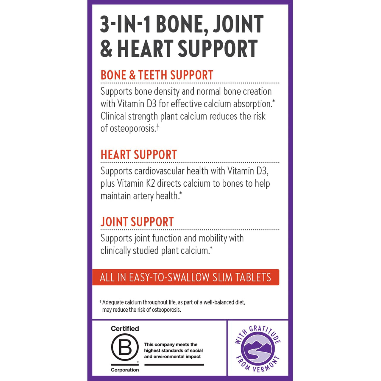 New Chapter Calcium Supplement - Bone Strength Plant-Based USDA Organic Calcium with Magnesium, Vitamin D3+K2, for Bone Health & Joint Mobility, Heart Support, 905 mg dose - 60 Slim Tablets