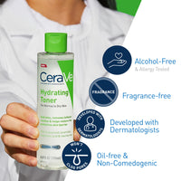 Thumbnail for CeraVe Hydrating Toner for Face Non-Alcoholic with Hyaluronic Acid, Niacinamide, and Ceramides for Sensitive Dry Skin, Fragrance-Free Non Comedogenic, Full Size, 6.8 Fl Oz