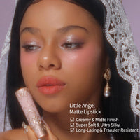 Thumbnail for Flower Knows Little Angel Matte Lipstick,Super Soft & Ultra Silky Lip Mud Stick,Long Lasting & Moisturizing Vegan Lip Makeup for Girls&Women,Velvety Pink Finish(C06 Lyric Poetry)