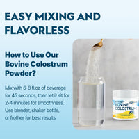 Thumbnail for Energievoll Bovine Colostrum Supplement Powder - 60% IgG 3000 mg for Gut, Hair Growth, Beauty, and Immune, Easy to Mix, Unflavored (50 Servings)