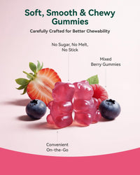Thumbnail for Magnesium Glycinate Plus Gummies 860mg, Sugar-Free, Non-GMO, Gluten-Free, Magnesium Gummies for Adults & Kids, Sleep, Relaxation & Focus, Magnesium Supplement for Women, Mixed Berry Flavor, 60 Count