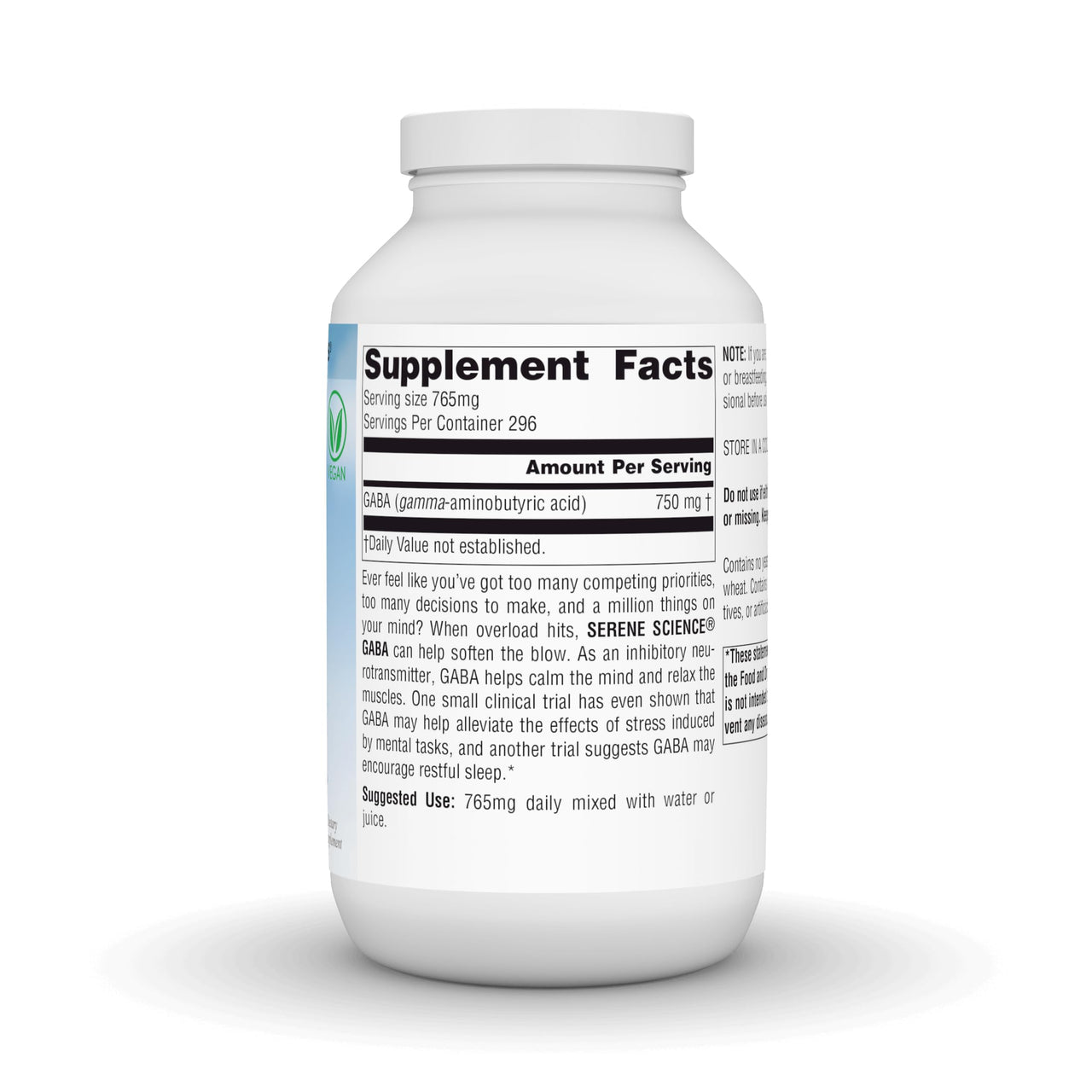Source Naturals Serene Science GABA,Calm Mind* - 750 mg - 8 oz Powder