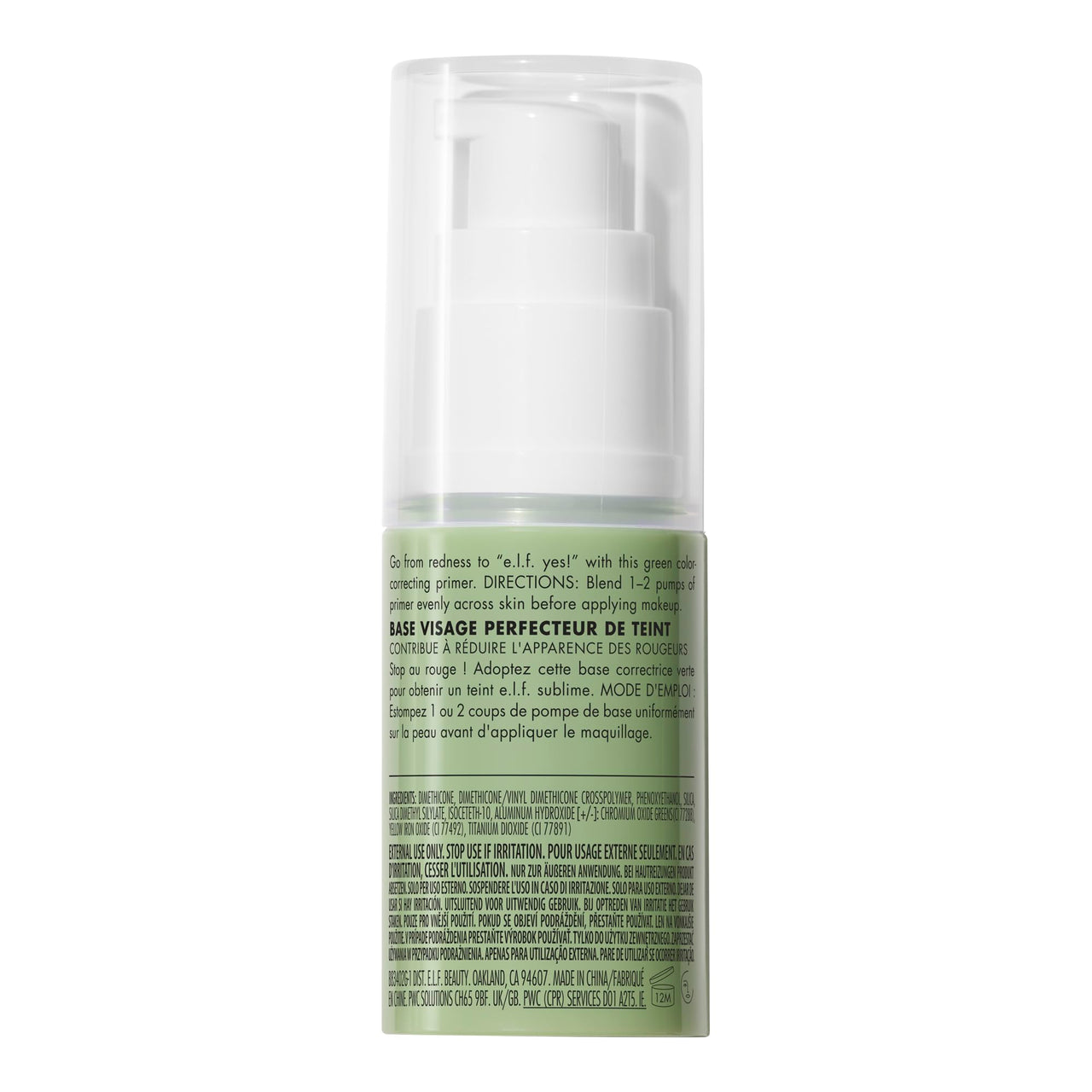 e.l.f. Tone Adjusting Face Primer, Makeup Primer For Neutralizing Uneven Skin Tones & Redness, Grips Makeup To Last, Vegan & Cruelty-free, Small