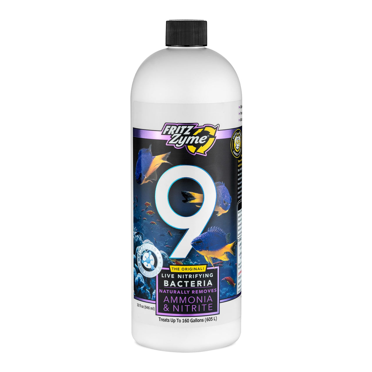 Fritz Aquatics FritzZyme 9 Live Nitrifying Bacteria Naturally Removes Amonia & Nitrite for Saltwater Fish (32-Ounce)