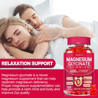 Thumbnail for Magnesium Glycinate Gummies 600mg, Sugar Free Magnesium Gummies for Adults, Chewable Potassium Supplements for Body Support, Zzz and Relaxation, 120 Count