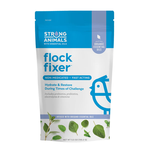 Strong Animals Flock Fixer – Supports Immunity of Backyard Chickens During Times of Challenge, Contains Organic Oregano Essential Oils (5.5 oz. Pouch)