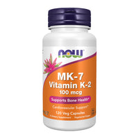 Thumbnail for NOW Foods Supplements, MK-7 Vitamin K-2 100 mcg, Cardiovascular Support*, Supports Bone Health*, 120 Veg Capsules