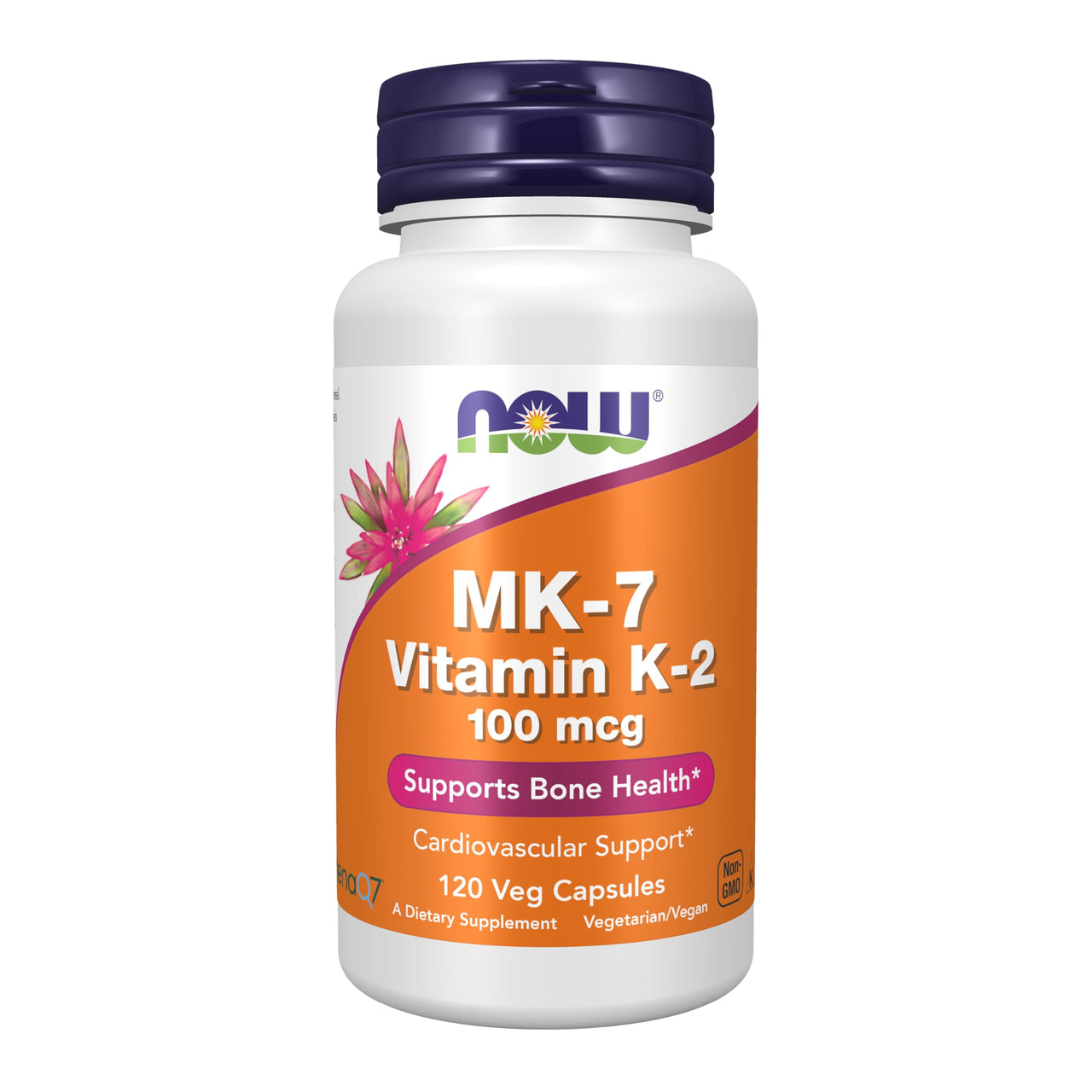 NOW Foods Supplements, MK-7 Vitamin K-2 100 mcg, Cardiovascular Support*, Supports Bone Health*, 120 Veg Capsules