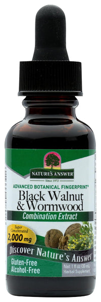 Thumbnail for Natures Answer Black Walnut and Wormwood 1 oz 30mL 200mg. Extract, Liquid,promotes digestion,Vegetable Glycerin And Purified Water