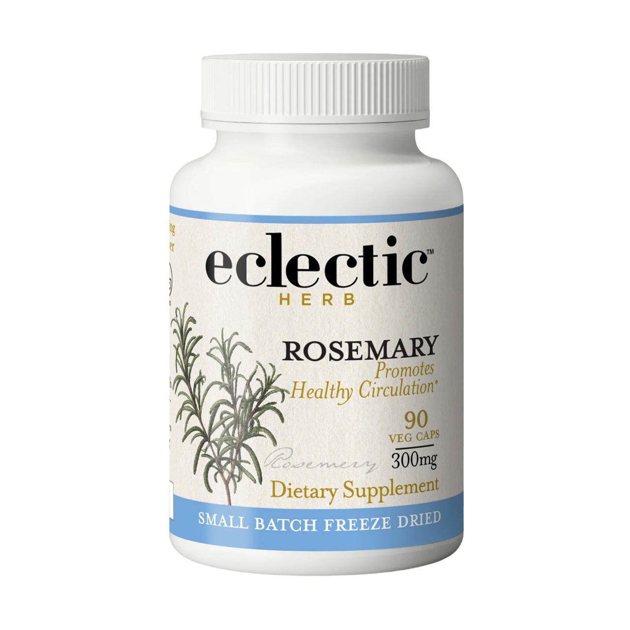 Eclectic Herb - Rosemary Capsules | Cognitive Support, Memory & Brain Health | Mood Support | Herbal Supplement | Vegan, Non-GMO, Gluten Free, Freeze-Dried (90 CT | 300 mg)