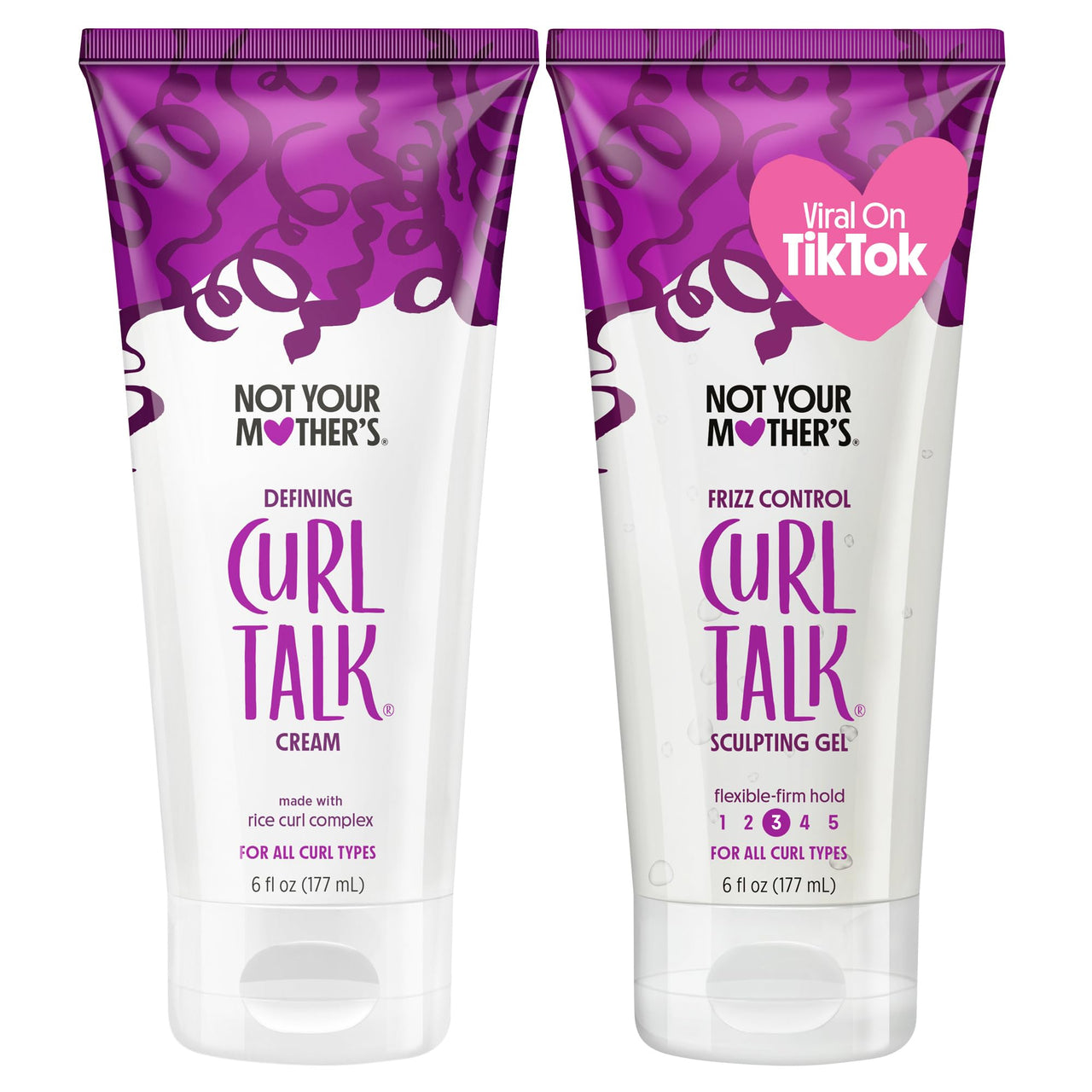 Not Your Mother's Curl Talk Frizz Control Sculpting Gel & Defining Cream (2-Pack) - 6 fl oz Each - Tames Hair Frizz & Maximizes Definition â€“ For All Curly Hair Types
