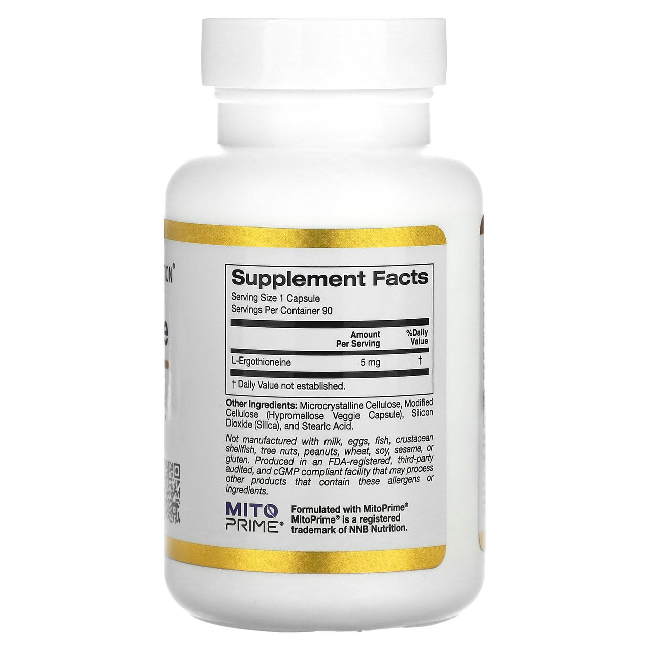 California Gold Nutrition Ergothioneine, 5 mg, 90 Veggie Capsules