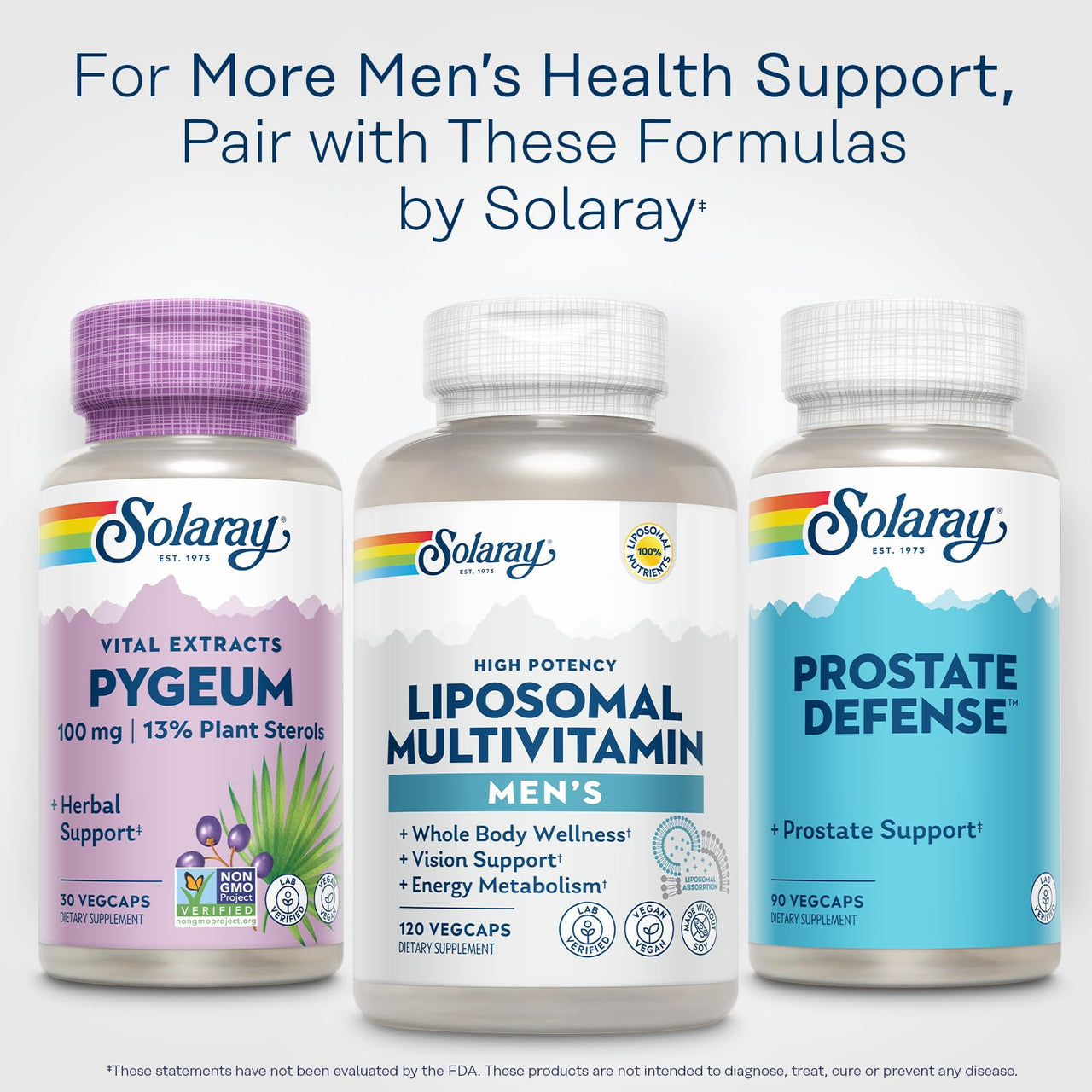 SOLARAY Prostate Defense - Prostate Health Supplements - Men's Wellness Support with Saw Palmetto, Zinc, Nettle, Pumpkin Seed Extract, Green Tea, Licorice - 60-Day Guarantee, 30 Servings, 90 VegCaps