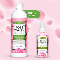 Thumbnail for De La Cruz Rose Water Body Mist Bundle – 8 fl oz Spray & 16 fl oz Refill – Refreshing Rose Water Spray for Face, Skin, and Hair – Soothing Aroma & Hydration Pair