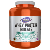 Thumbnail for NOW Foods Sports Nutrition, Whey Protein Isolate, 25 g With BCAAs, Unflavored Powder, 5-Pound