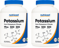 Thumbnail for Nutricost Potassium Citrate 99mg, 500 Capsules (2 Bottles)