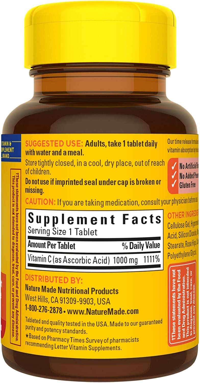 Nature Made Vitamin C 1000 mg Timed Release Tablets 60 ea (Pack of 2)