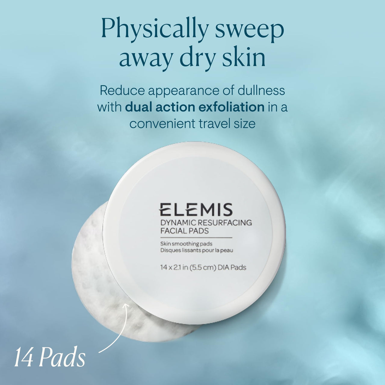 ELEMIS Dynamic Resurfacing Facial Pads, Gentle Skin Smoothing Pads, Tri-Enzyme Technology, Exfoliating Pads, Dull, Dry, Flaky Skin & Uneven Texture