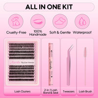 Thumbnail for Azenlo Lash Extensions 40D+60D Cluster 240pcs DIY Lash Clusters 10-16mm Eyelash Clusters Individual Think Band Lash Kit (40D+60D Kit)