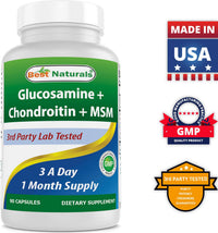 Thumbnail for Best Naturals, Glucosamine Chondroitin MSM Supplements, 2600 mg per Serving, 90 Capsules (90 Count (Pack of 1))