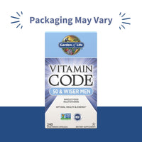 Thumbnail for Garden of Life Multivitamin for Men - Vitamin Code 50 & Wiser Men's Raw Whole Food Vitamin Supplement with Probiotics, Vegetarian, 240 Capsules
