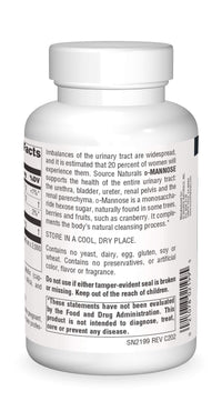 Thumbnail for Source Naturals D-Mannose, Potent Urinary Tract & Bladder Health Support*, 500mg - 120 Capsules