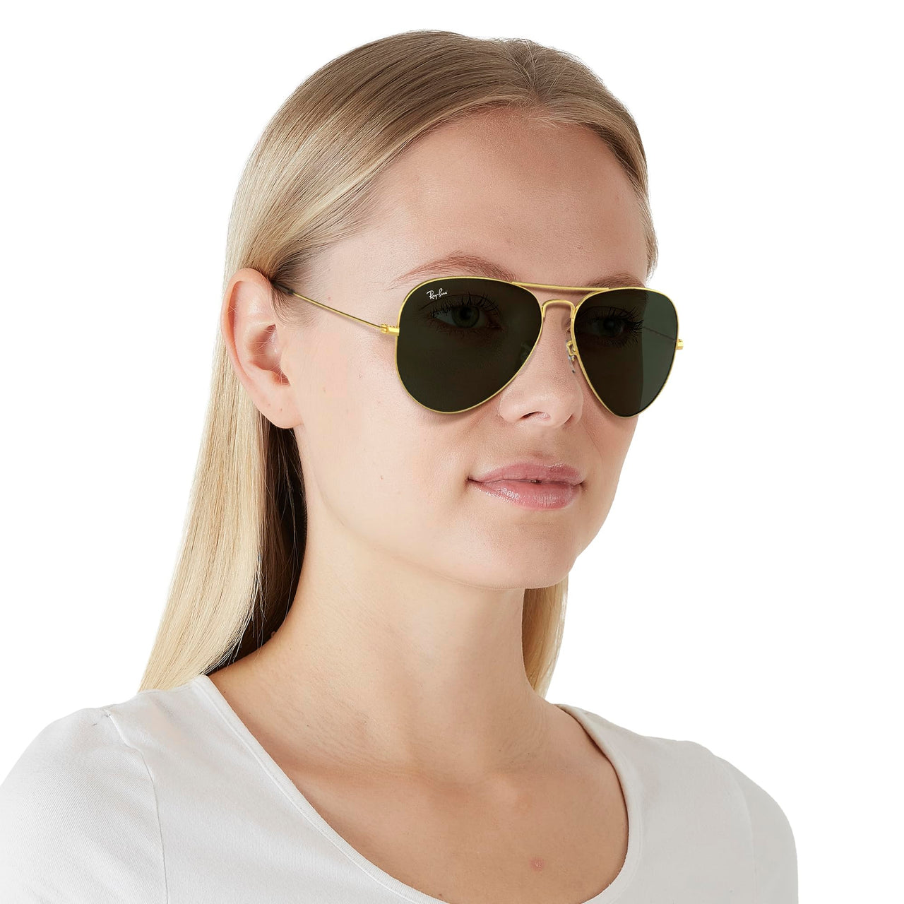 Ray-Ban RB3025 Classic Aviator Sunglasses, Gold Brown/G-15 Green, 55 mm