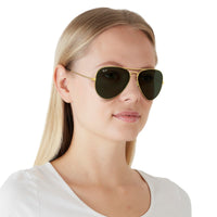 Thumbnail for Ray-Ban RB3025 Classic Aviator Sunglasses, Gold Brown/G-15 Green, 55 mm