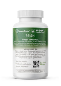 Thumbnail for OM MUSHROOM SUPERFOOD Reishi Mushroom Capsules Superfood Supplement, 90 Count, 30 Days, Organic Adaptogen for Stress Relief and Immune Health