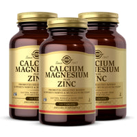 Thumbnail for Solgar Calcium Magnesium Plus Zinc, 100 Tablets (Pack of 3) - Promotes Healthy Bones and Teeth - Supports Nerve & Muscle Function - Non-GMO, Vegan, Gluten Free, Dairy Free, Kosher - 100 Total Servings