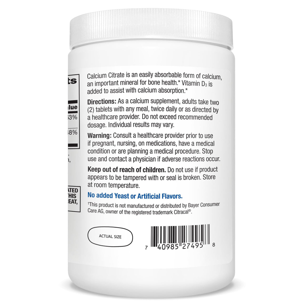 21st Century Vitamins Calcium Citrate Plus D3 Maximum Tablets, 400 Count