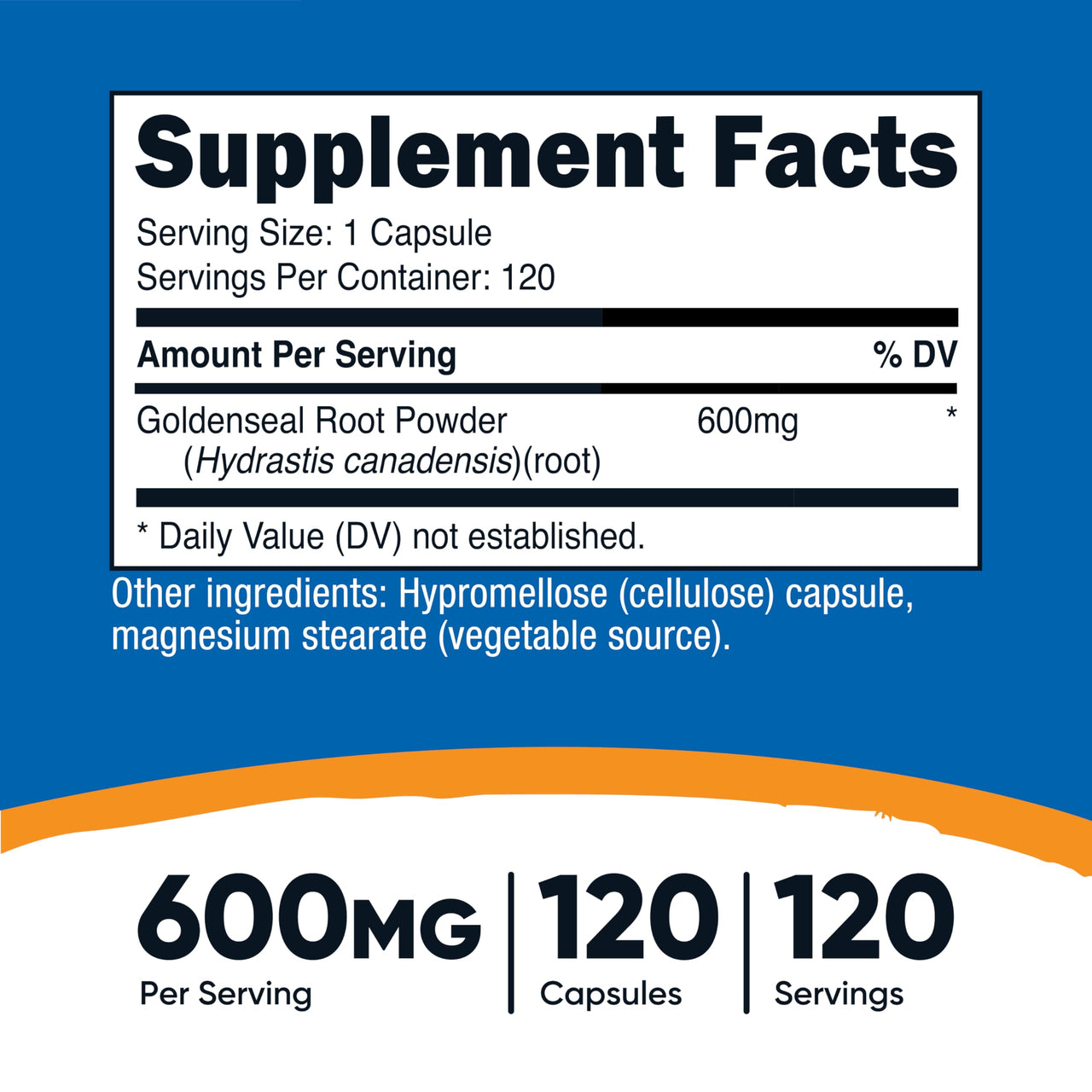 Nutricost Goldenseal Root 600mg, 120 Capsules - Non-GMO, Gluten Free, Vegetarian Capsules