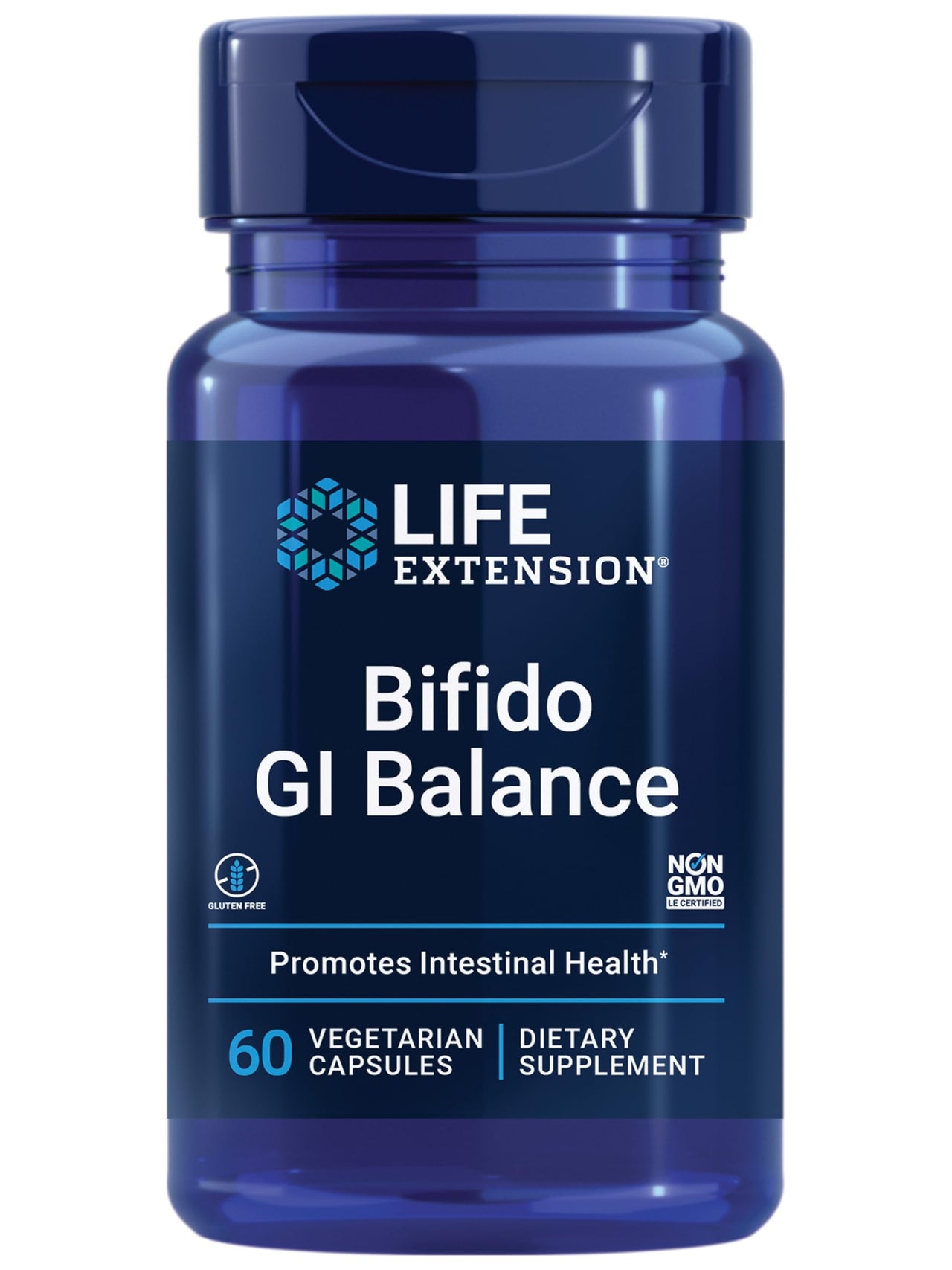 Life Extension Bifido GI Balance, probiotics, Bifidobacterium longum BB536® (2 Billion CFU), Support Healthy Gut & Digestive Health, Gluten-Free, Non-GMO, Vegetarian, 60 Capsules