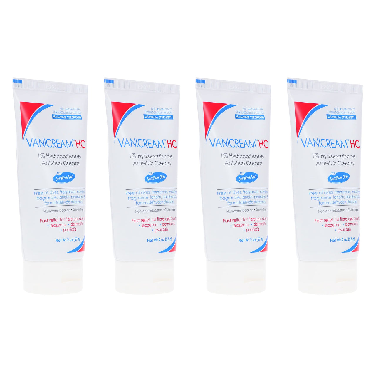 Vanicream HC 1% Hydrocortisone Anti-Itch Cream - 2 oz, Pack of 4