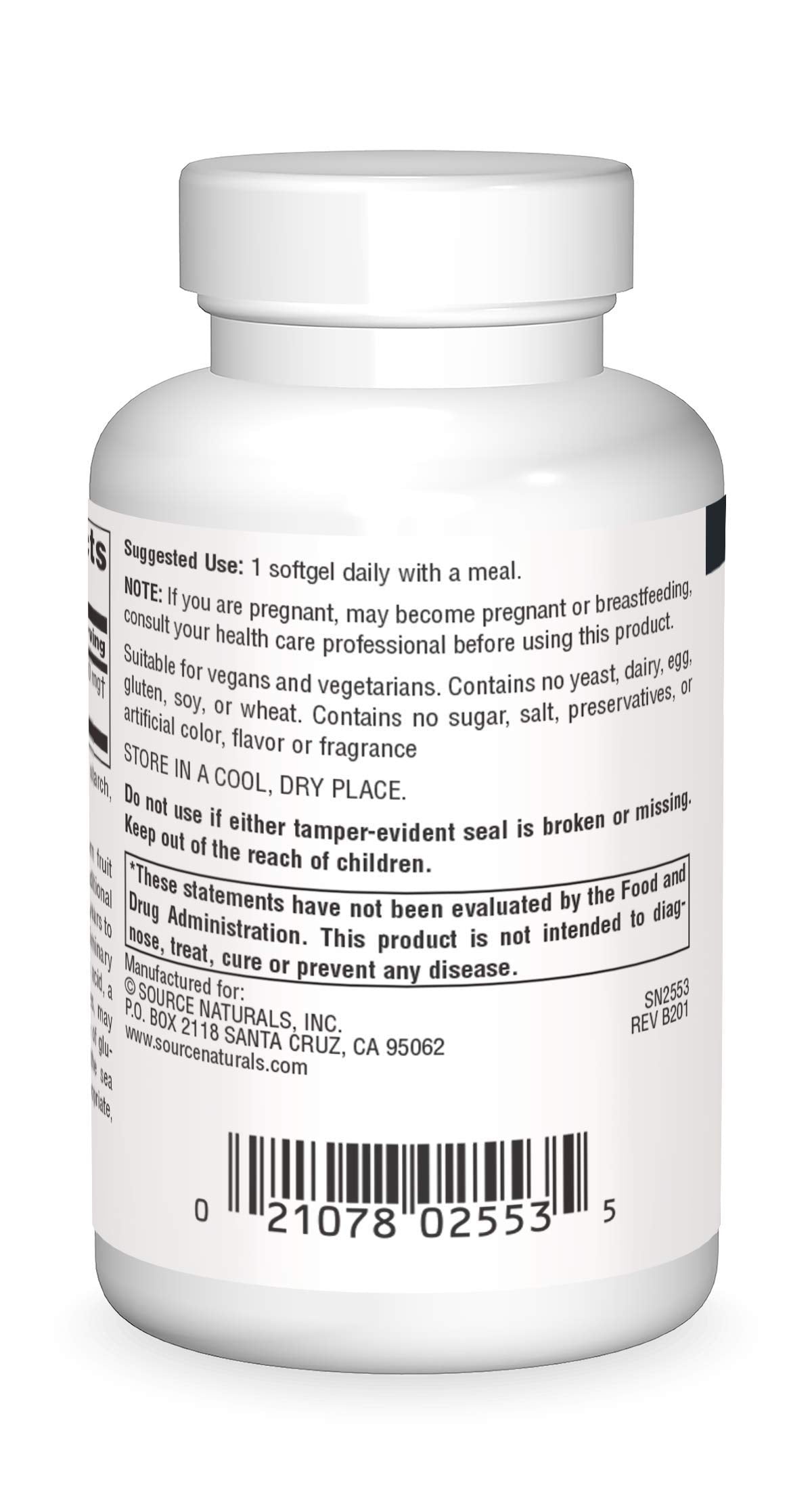 Source Naturals Omega-7 Sea Buckthorn Fruit Oil, Non-GMO, Vegan-Sourced for Health and Vitality* - 30 Vegan Softgels