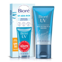 Thumbnail for Biore UV Aqua Rich Daily Hydrating Facial Moisturizer with SPF 50 | Oil Free Sunscreen & Primer for Makeup with Hyaluronic Acid, No White Cast, Non-Comedogenic, For Sensitive Skin, PA++++, 1.7 Oz