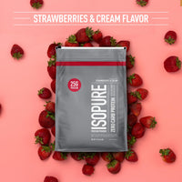 Thumbnail for Isopure Zero Carb 100% Pure Whey Isolate Protein Powder, Gluten Free, With Vitamins, Strawberries & Cream, 25g Protein Per Serving, 7.5 Lbs, 110 Servings (Packaging May Vary)