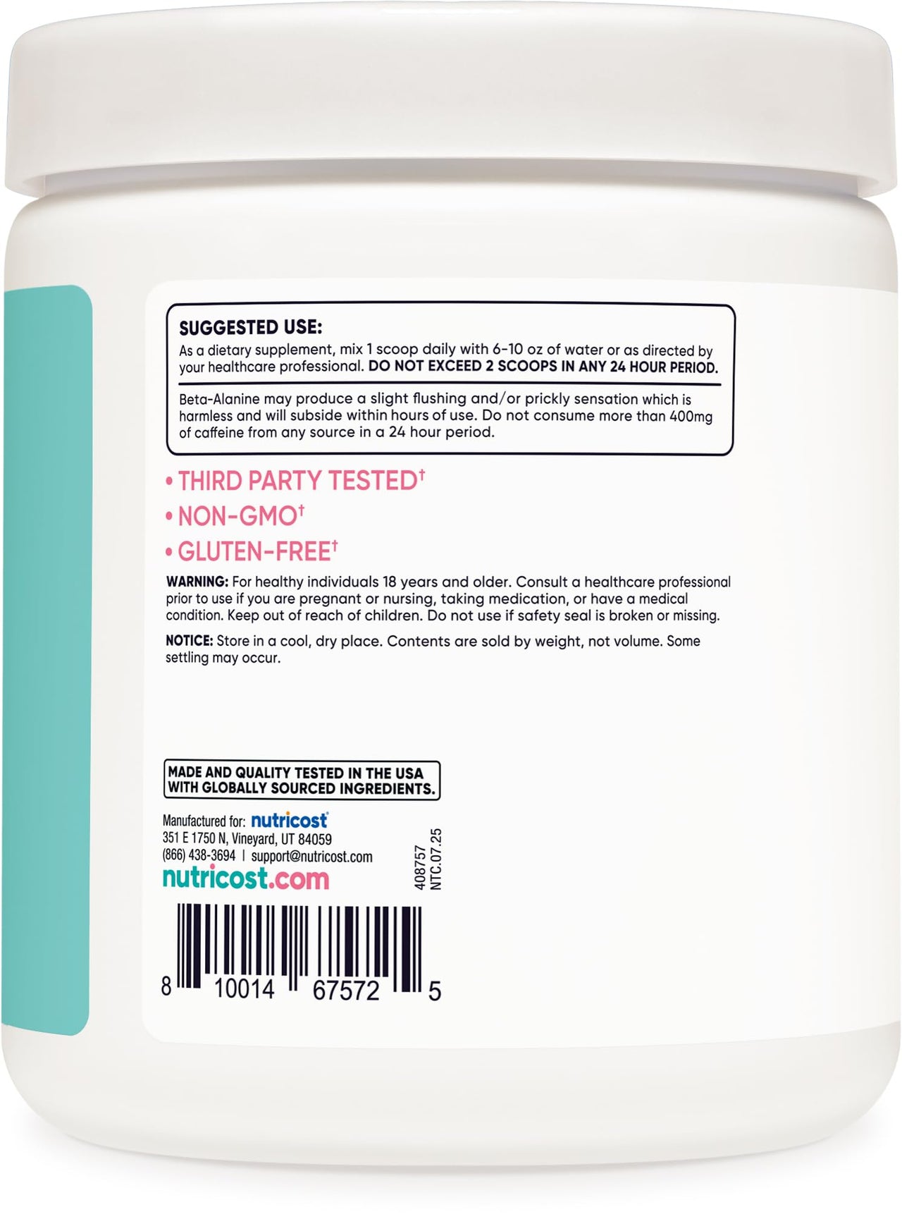 Nutricost Pre-Workout Powder for Women, Peach Mango, 30 Servings