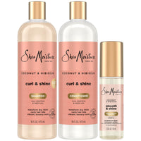 Thumbnail for SheaMoisture Coconut & Hibiscus Curl & Shine Shampoo & Conditioner, Family Sizes + Smooth & Shine Oil for Bouncy Curls, Shiny Hair, Frizz Control