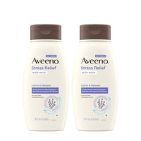 Thumbnail for Aveeno Stress Relief Body Wash with Nourishing Oat & Lavender Scent for Sensitive Skin, Gently Cleanses & Helps You Feel Calm & Relaxed in the Shower, Soap-Free, Twin Pack, 2 x 18 fl. oz