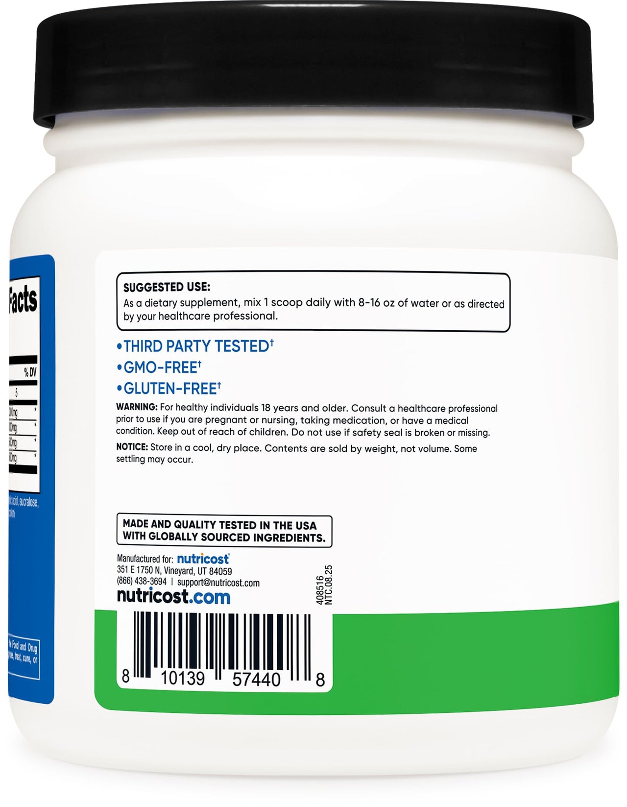 Nutricost BCAA Powder 2:1:1 (Green Apple, 60 Servings)