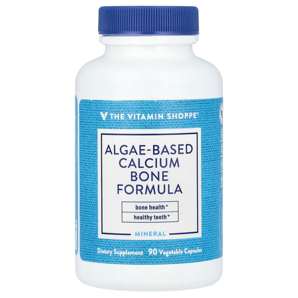 The Vitamin Shoppe Plant-Based Algae Calcium - Bone Health Formula | with Magnesium D3 K2 | 90 Veggie Caps | Vegan Whole Food