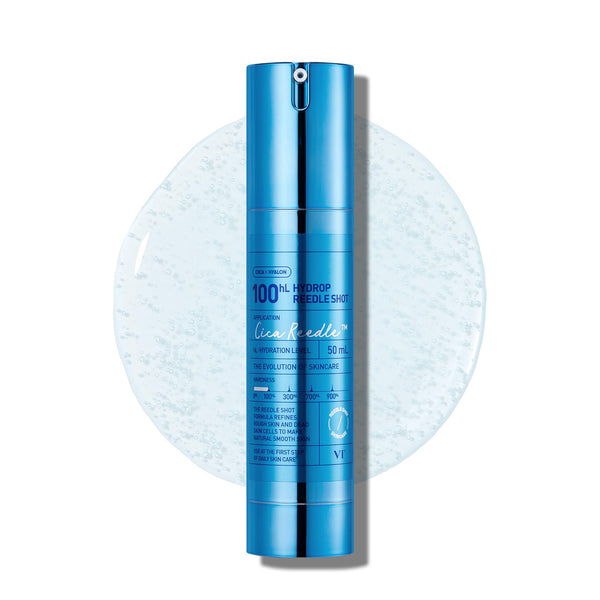 VT COSMETICS Hydrop Reedle Shot 100 Serum with Hyaluronic Acid & Hydrating Exosome Microneedling Formula, Korean Skin Booster, 1.69 fl oz(50ml)