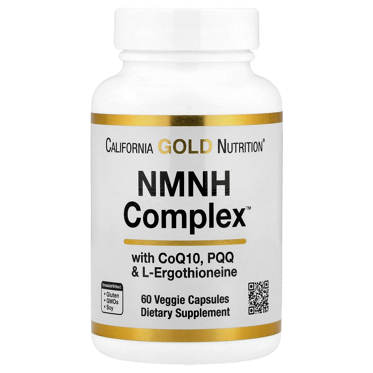 California Gold Nutrition NMNH Complex, with CoQ10, PQQ & L-Ergothioneine, 60 Veggie Capsules